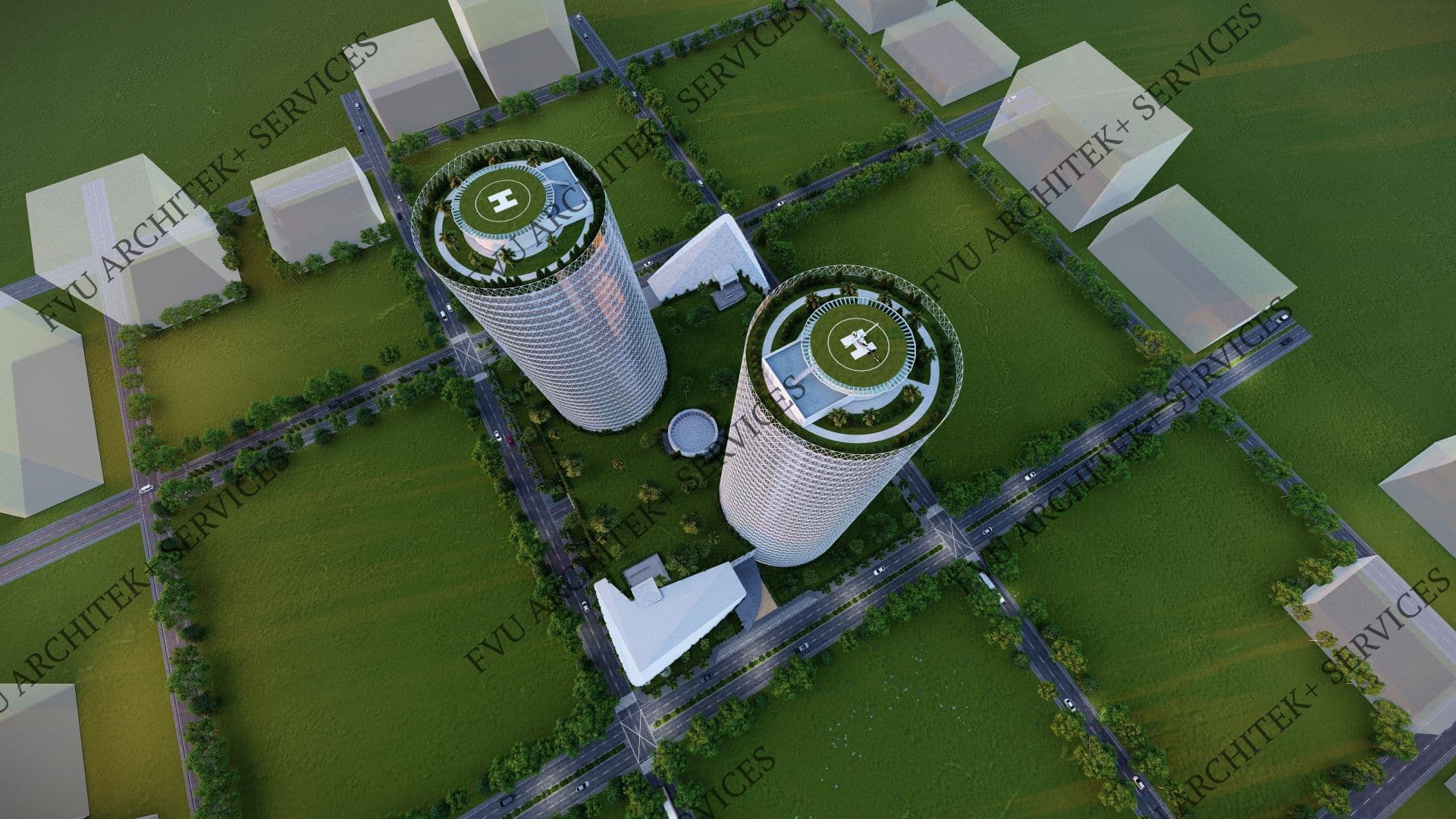 TWIN SLANTED GLASS TOWER thumbnail 5